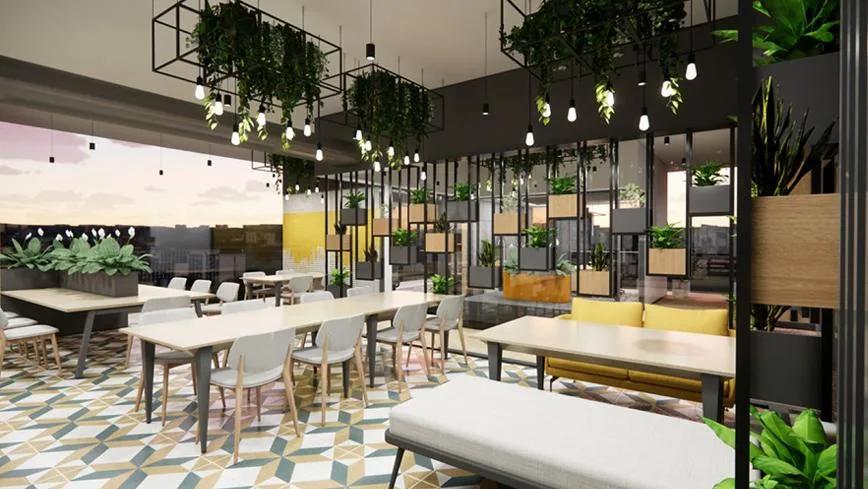 Infoservices boardroom with timber feature wall and pendant lighting